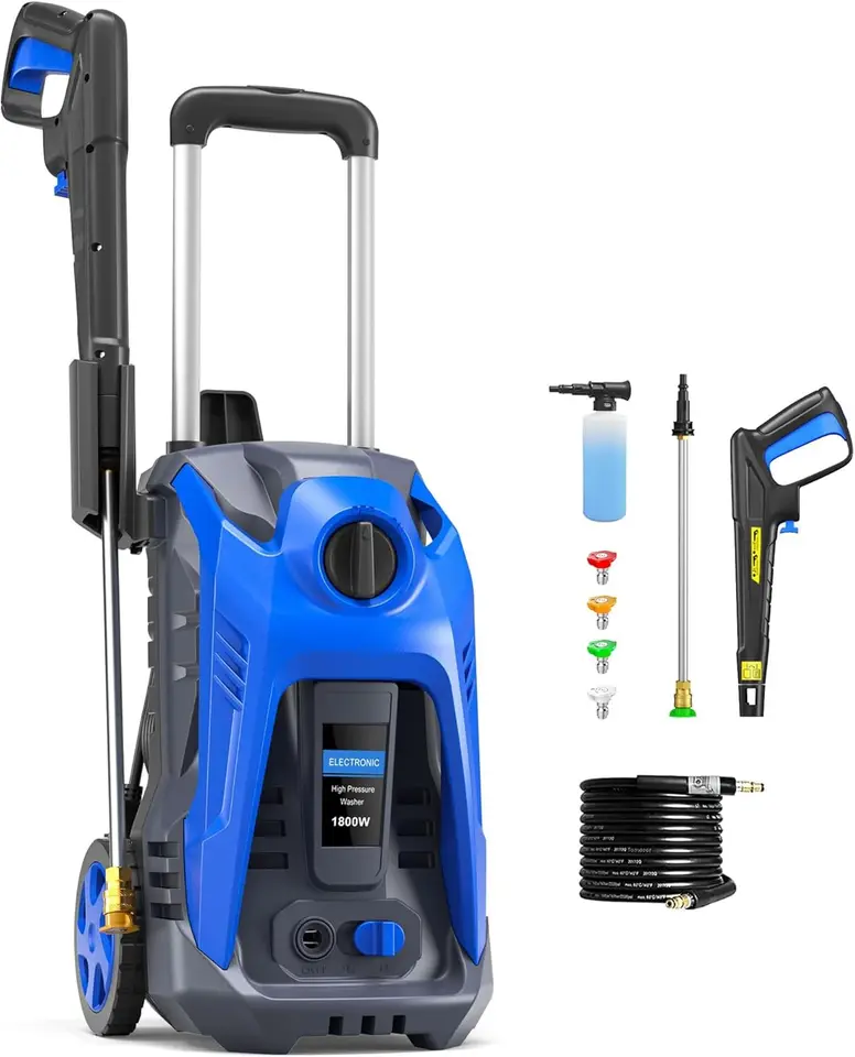 Elektrická podložka 4800 psi 2,9 GPM Elektrická podložka s hadicou 25 stôp, napájací kábel 16,4 ft, umývanie automobilu mydla