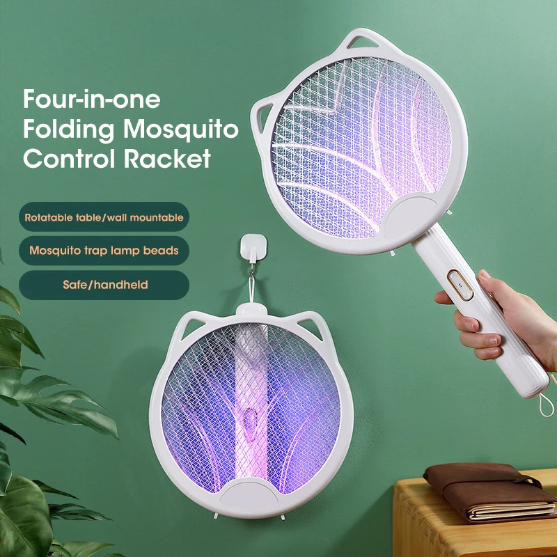 Elektrická raketa proti komárom Killer Lamp na zabíjanie komárov USB Zložiteľná repelentná lampa Swatter Swatter Swatter Swatter UV Light Bug Zapper