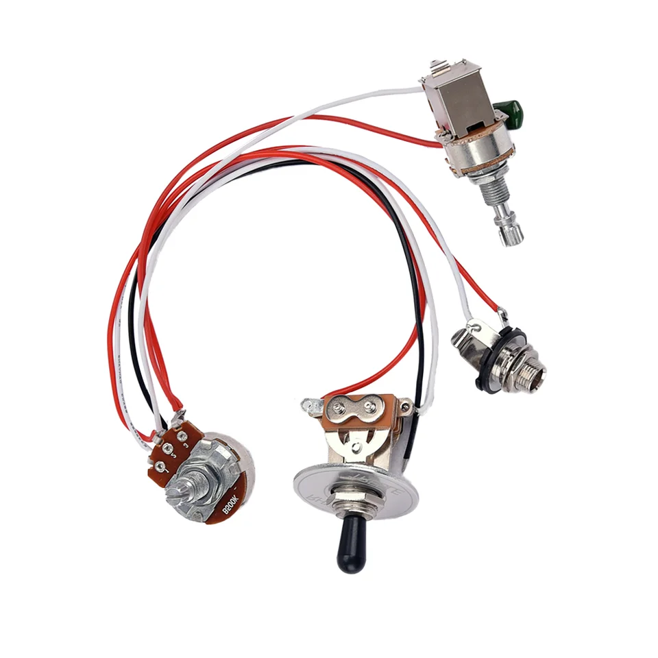Elektrické gitarové káblové postroje predobarované súpravy 3 Way prepínač 1 Zväzok 1 tón 500k kvetináčov Jack 1 Set Guitar Postroj