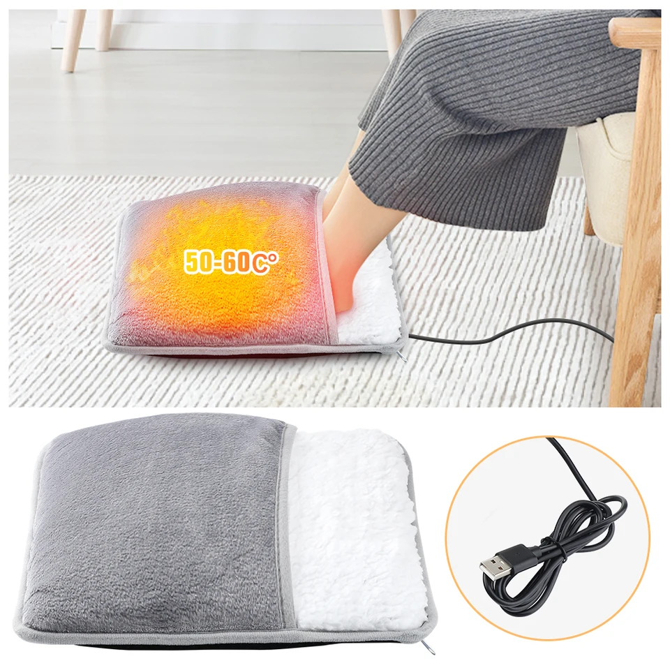 Elektrické ohrievacie podložka Teplá zábal nôh USB nabíjanie Horúca kompresia Cover Nohy umýva tepelnú rohož pre zimnú domovskú spálňu