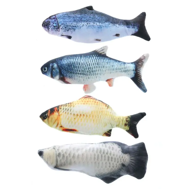 Elektrické ryby interaktívne pre vnútorné mačky realistické USB Wiggle Fish Plys Kitten Chew Kickers Toy