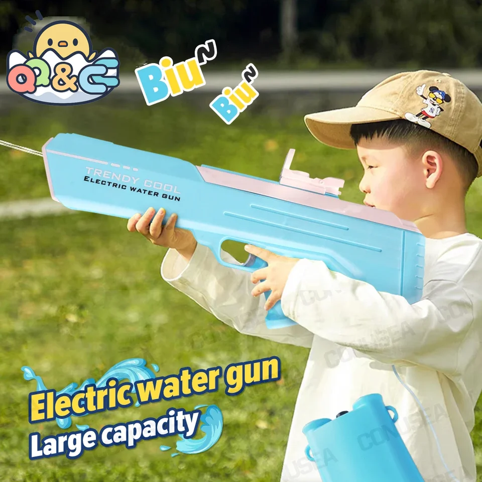 Elektrické vodné pištole automatické vodné pištole Veľká kapacita Striekanie vodnej pištole pre dospelých Kids Outdoor Beach Spray Spray Boys Darčeky