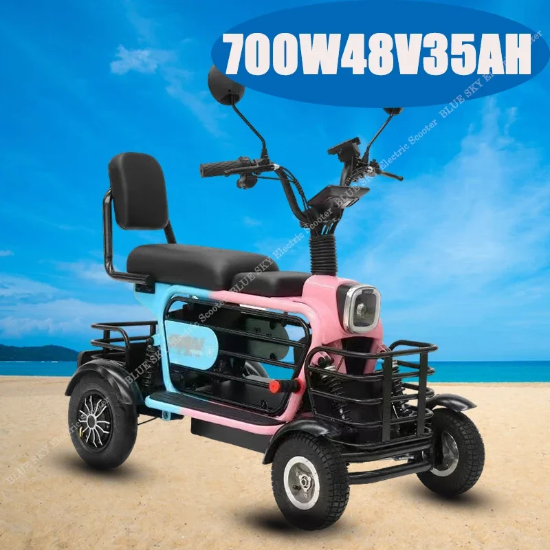 Elektrické štyri koleso 700W48v35AH Dospelí Výkonná 200 kg Zaťaženie vysokorýchlostná mobilita 4 kolieska Scooters Elektrické motocykle dochádzanie