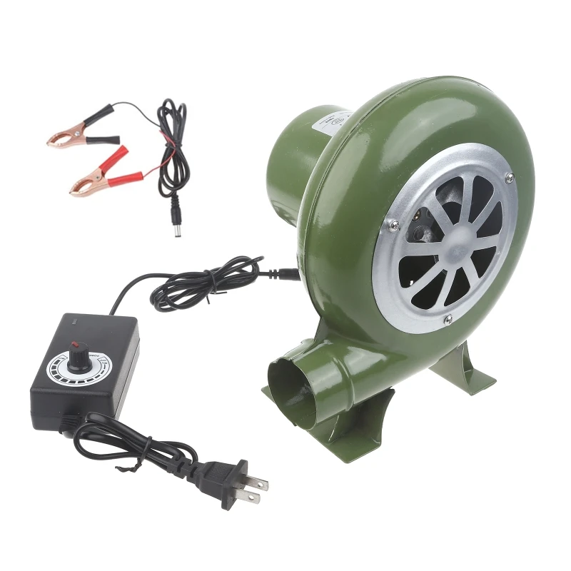Elektrický BBQ ventilátor Vzduchu 12 V kempingový kachle Výnimky + Kábel vzduchového kanálika