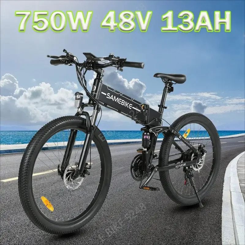 Elektrický bicykel SameBike LO26II 750W 48V 13AH Motor lítium batérie 26 palcov skladací ebike plné zavesenie horských elektrických bicyklov