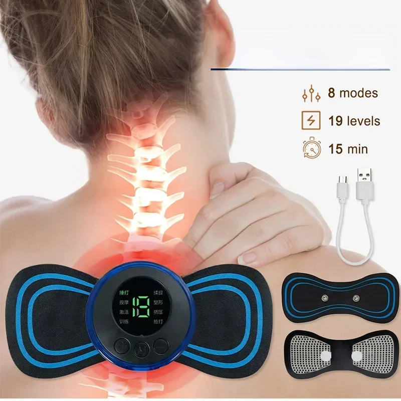 Elektrický krk Massager Mini cervikálna zadná náplasť sval zmierňuje únavový stimulátor Massageador rohož Pad Domov Používajte masážny nástroj