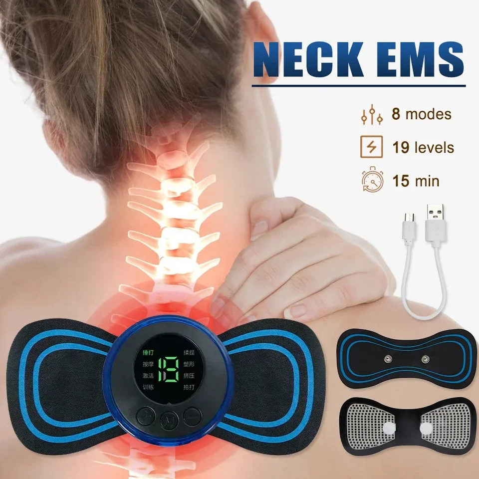 Elektrický krk Massager Mini krčný zadný zadný masáž masáž stimulátora stimulátora stimulátora Massageador rohož prenosné gélové podložky štíhle