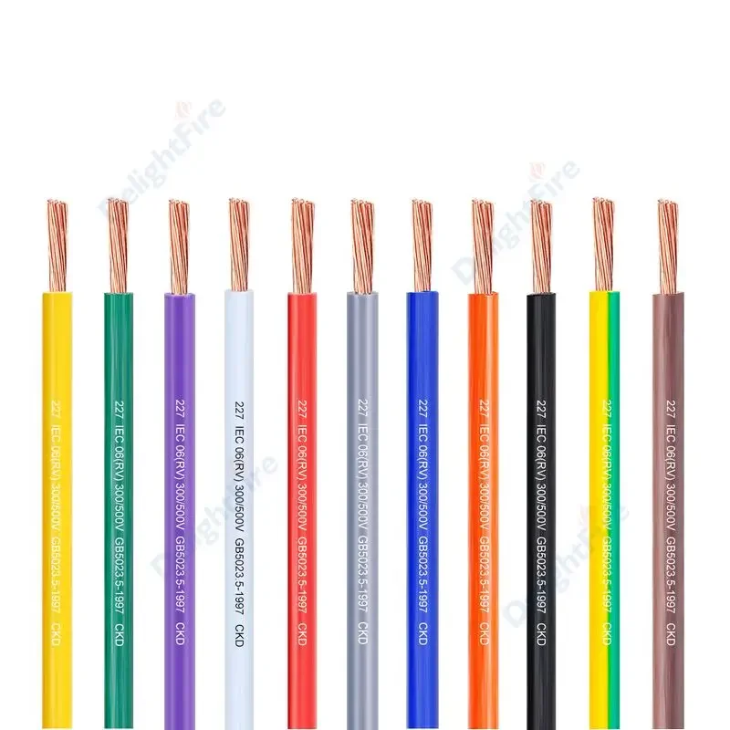 Elektrický kábel s medeným drôtom Flexibilný kábel Elektrický kábel PVC 300/500 V jednovrstvový flexibilný drôt viacerých vlákien pre zvukové vodiče RV Auto