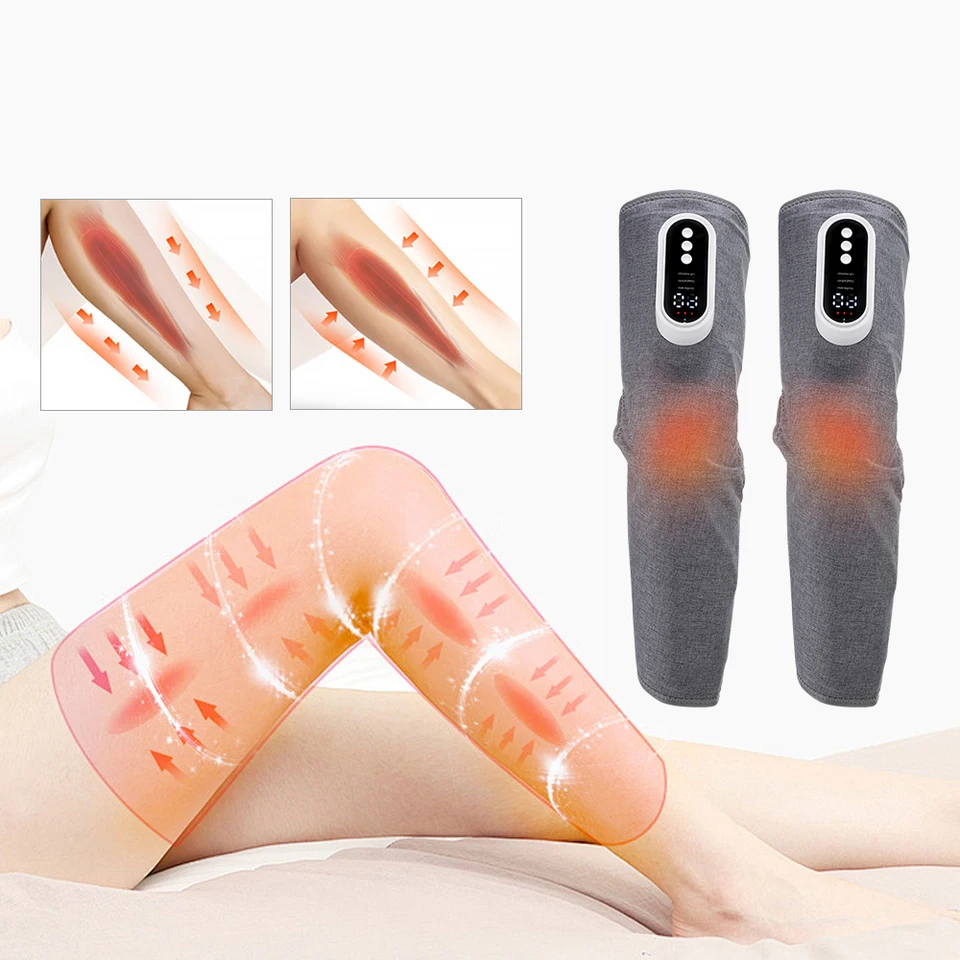 Elektrický masáž na nohy s kompresiou vykurovacieho vzduchu 360 ° Full Wrap Masáž Masáž vzduchu Tlak na nohy svalové relaxáciu