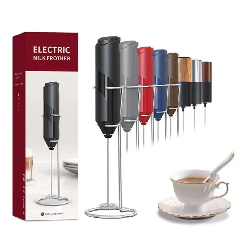 Elektrický mliečny penový výrobca kávy ručný mixér cappuccino penový mixér s vaječným šľahačom so stojanom kuchynské mlieko Káva Nástroje na miešanie