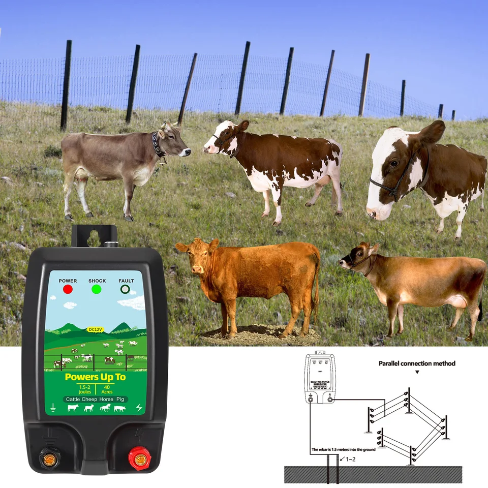 Elektrický plot nabíjač vysoký napätie ovládač 10 km Ranč plot Plot pre zvieratá Ovce Ovce Hovädzí koňa Hydina Nástroj