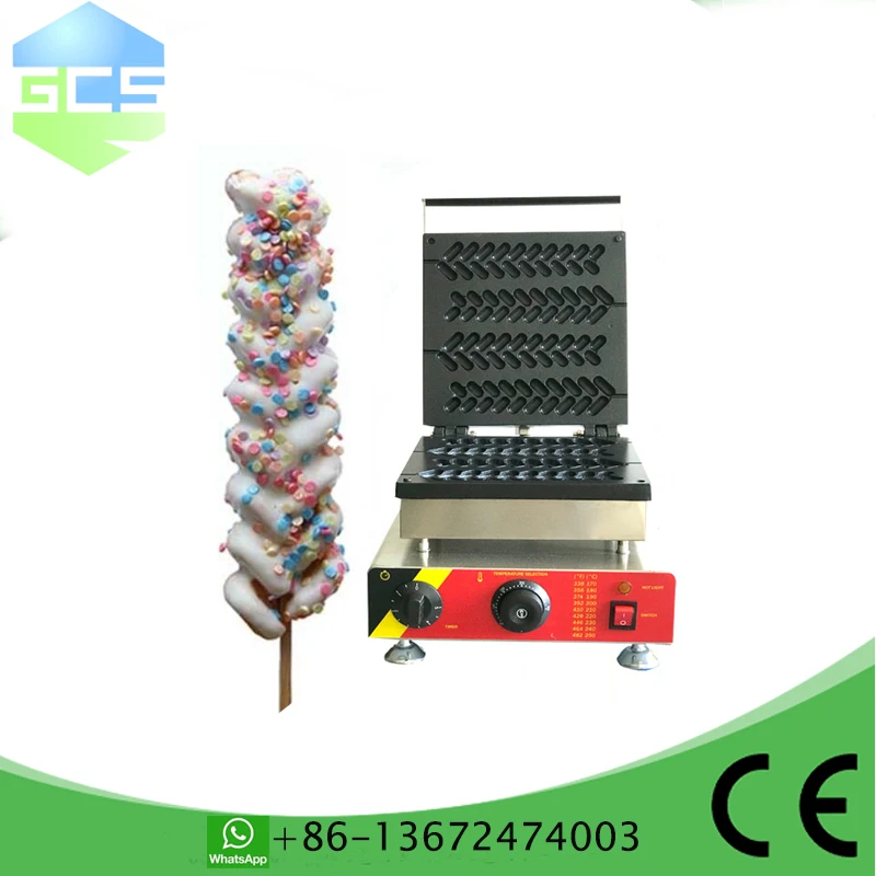 Elektrický priemyselný výrobca vaflovej palice Lolly Waffle Makers Leaff Waffle Pečenie železného stroja pre koláčovú rúru