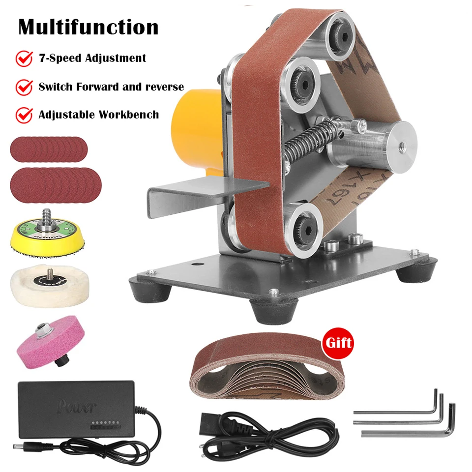 Elektrický pás Sander Mini Bench Grinding Stroj 7