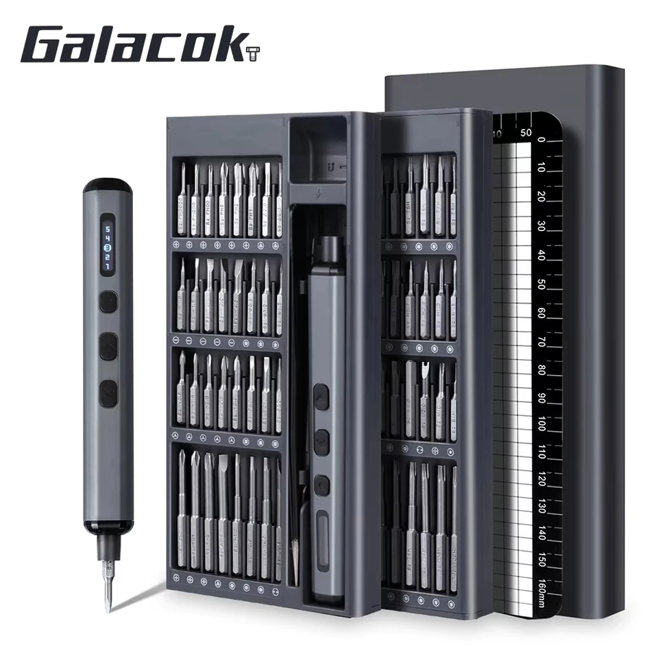 Elektrický skrutkovač set 70 v 1 presný výkonový nástroj s LED displejom 5 nastavení krútiaceho momentu so 64 magnetickými Torx Hex Phillips Bits