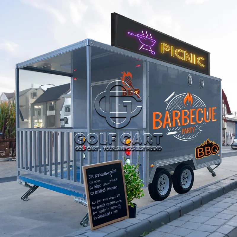 Elektrický trojkolesový nákladný automobil Predajné občerstvenie Food Trailer BBQ Pizza Food Truck Trailer Gril Gril