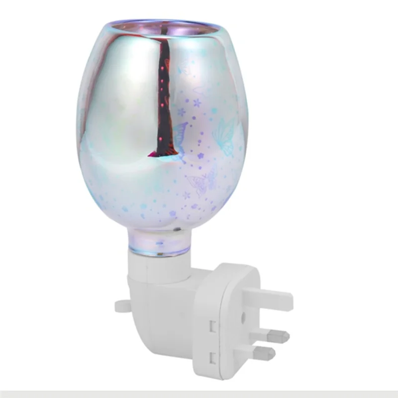 Elektrický vosk na topenie Purpal 3D aromaterapeutická lampa Nočné svetlo na stenu, zástrčka voskového teplejšieho difúzneho dekorácie UK zástrčka