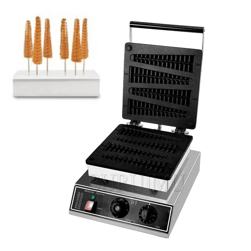 Elektrický výrobca vafle Pine Tree Fold Waffle Pancake Maker Waffle Stick stroj železná liate non palica panvice 110V 220V