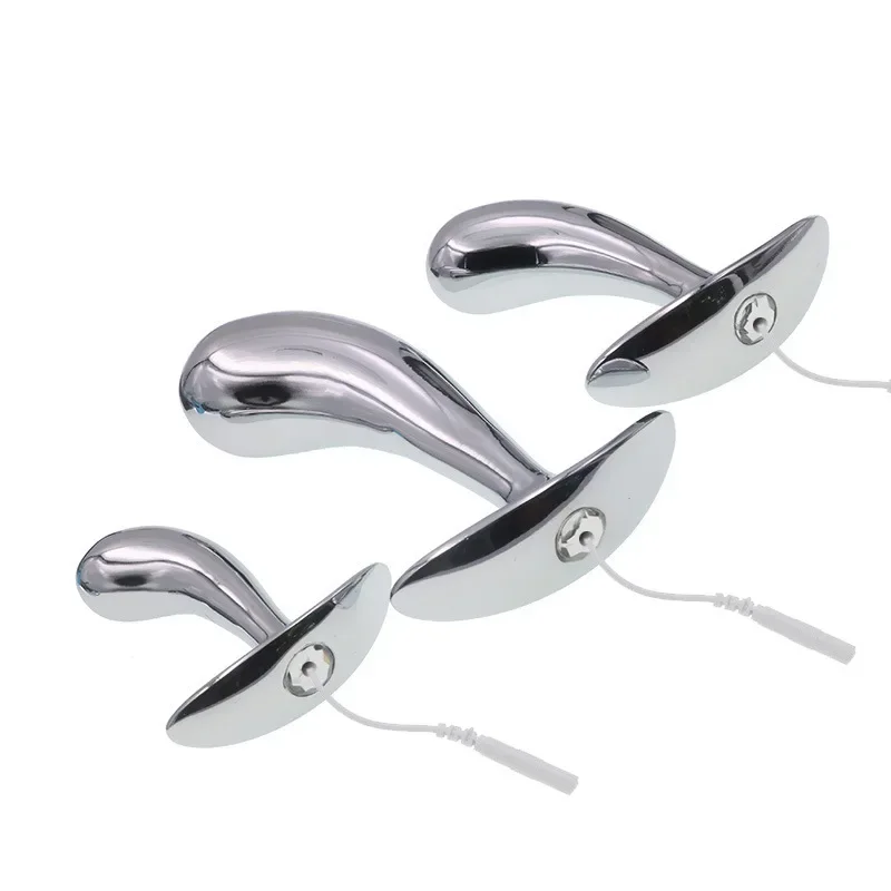 Elektrický šok anus expander vaginálny masážny kovový kovový pulz análny zadok zástrčky elektrické stimulátor sexuálne hračky pre pár