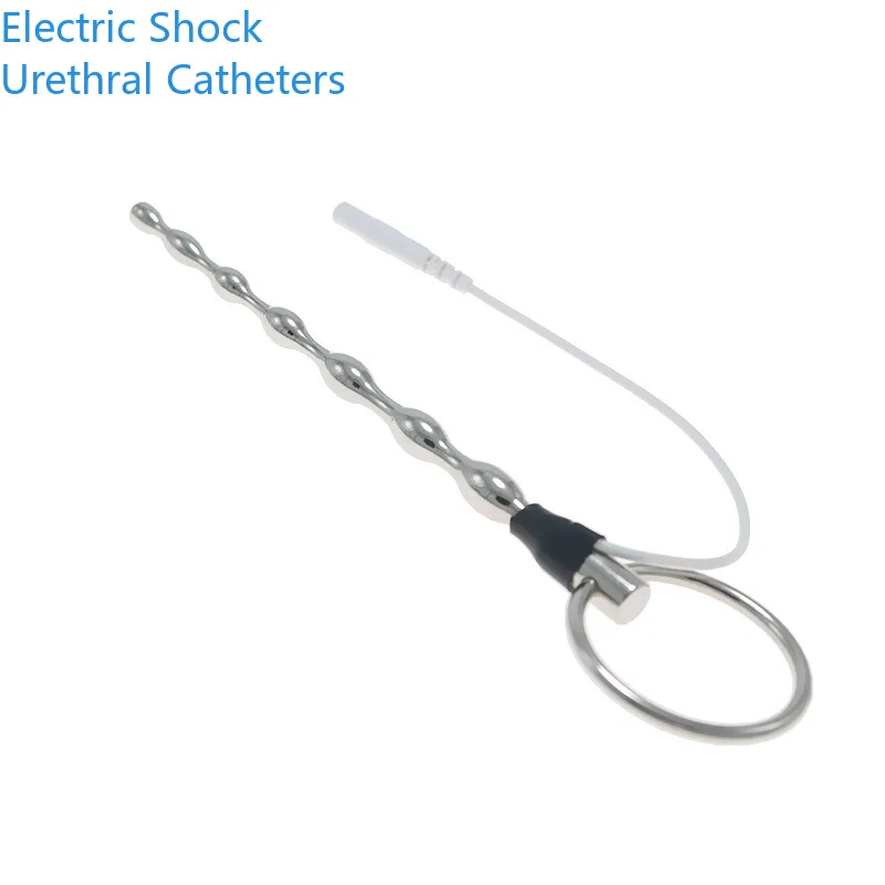 Elektrický šok mužský penis plug močky dilatátor kovový močový katéter Masturbdator Horse Eye Stimulation Penis Plug Zniesol
