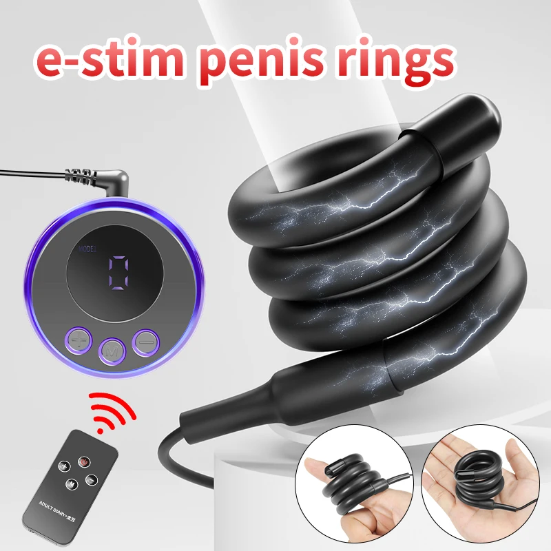 Elektrický šokový kohútik oneskorenie ejakulácie Penis Rings Rings Zvuky katéter Zvuky Pen