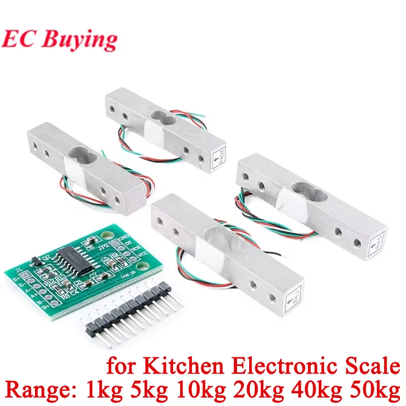 Elektronická zliatina hliníka zliatiny Senzor snímača 1 kg 5 kg 10 kg 20 kg 40 kg 50 kg HX711 ad modul pre kuchyňu CZL-611RD 611P
