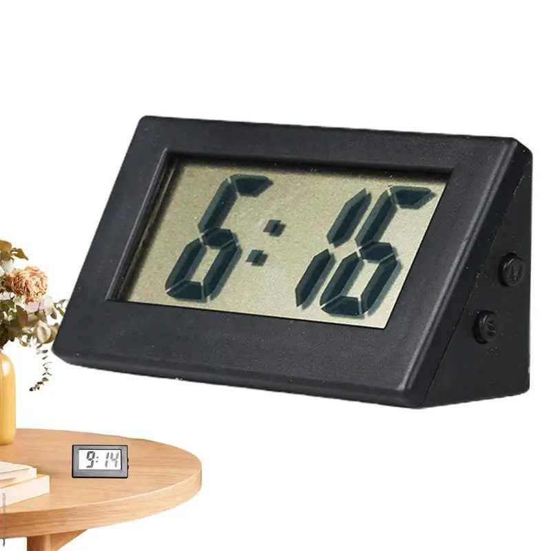 Elektronické hodiny tiché odpočítavanie hodín pre vozidlá kvapalina Crystal Cont Clock Digital gombíky batéria Mini Automotive Watch for Home