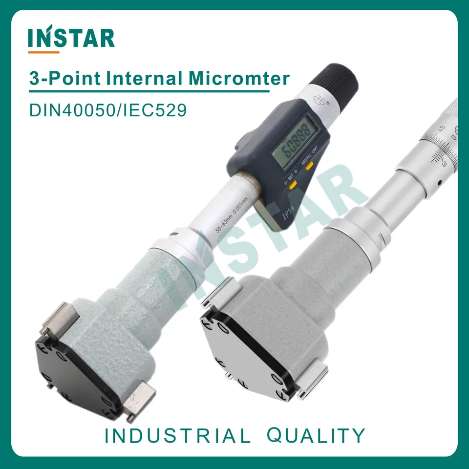 Elektronické trojbodové vnútorné mikrometre 100-125 mm x 0,001 mm IP54 IP54 Priemyselná kvalita 125-150 mm 150-175 mm mechanické 0,005 mm