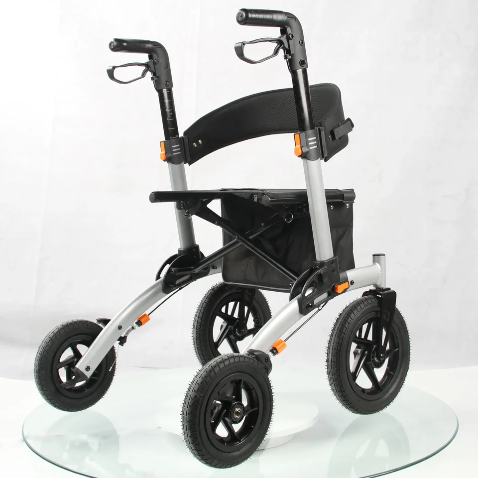 Elektronický invalidný vozík ľahký hliníkový chôdza 2 v 1 rollator Electric Walker Starší vonkajší rollato