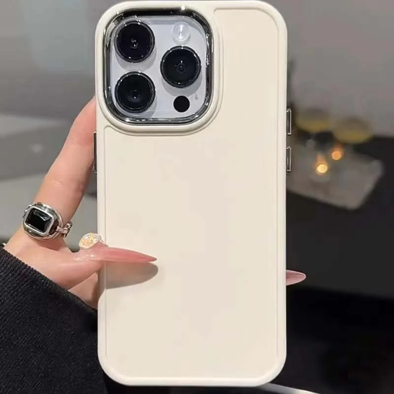 Elektroplate šošovka bumber telefónny puzdro pre iPhone 14 Pro Max 13 12 11 15 16 Pro Max x xr xs max 7 8 solídne farebný silikónový zadný kryt