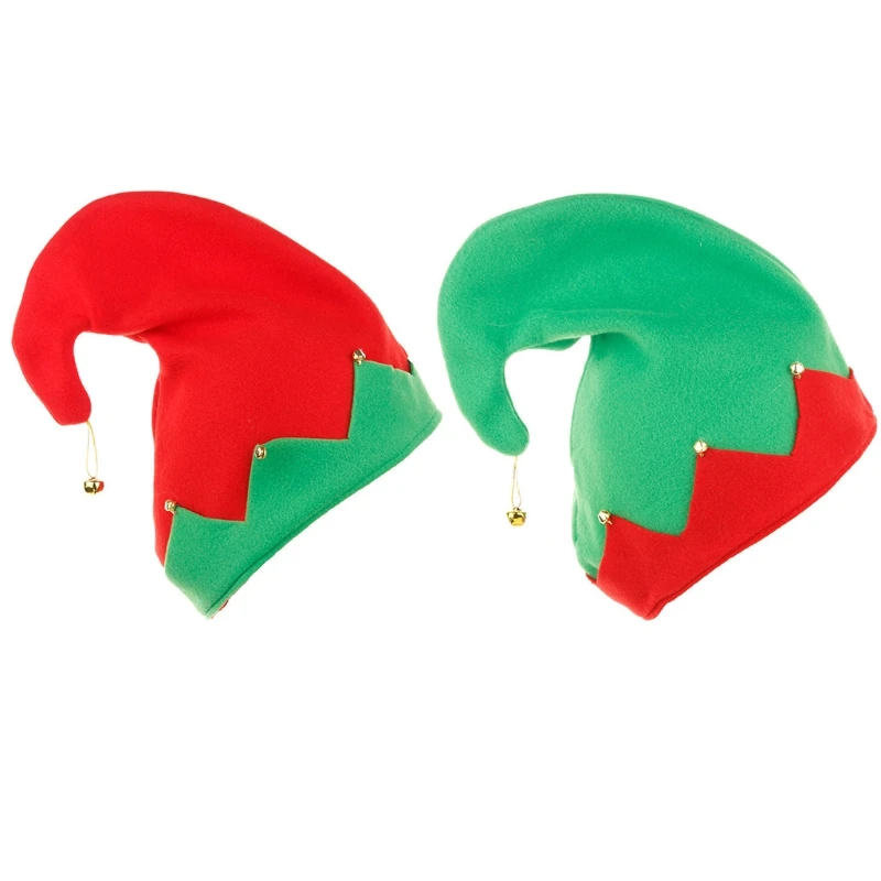 Elf plyš vyrobený z kovovej dekorácie na vianočné čiapky Santa's Hats Caps v silne kontrastných farbách