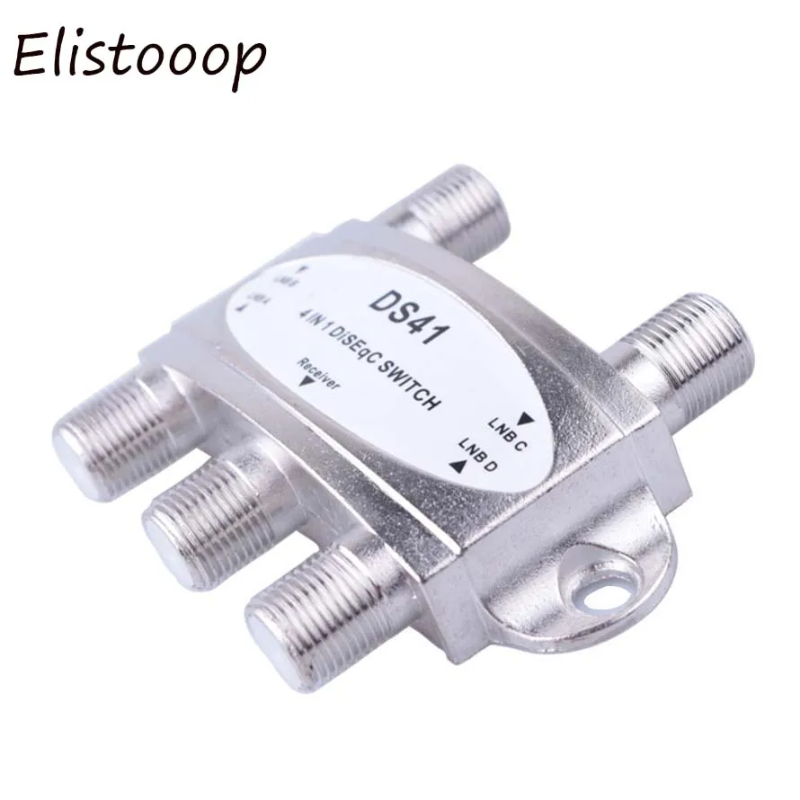 Elistooop TV DISEQC SWITCH 4X1 DISEQC SWITCH Satelitná anténa Flat LNB prepínač pre prijímač televízora