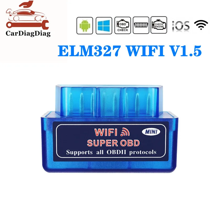 ELM327 WIFI V1.5 pre iOS Android PC CAR SCANER Code Reader ELM 327 WIFI V1.5 AUTO OBD 2 Diagnostický nástroj rozhrania