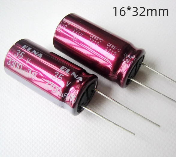 ELNA 35V3300UF 16x32MM 3300UF 35V Red Purple Red Roup Audio Hliník Elektrolytický kondenzátor 85 stupňov 3300UF/35V