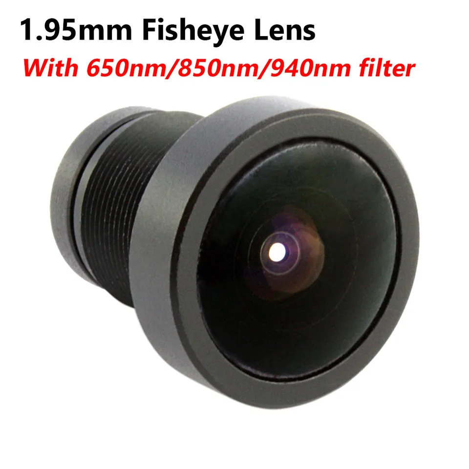 ELP 1,95 mm so širokouhlým uhlom objektívu Fisheye s 650 Nm/850nm/940nm IR filter Vysoko kvalitná bezpečnosť M12 Mount Lens pre fotoaparáty USB CCTV USB