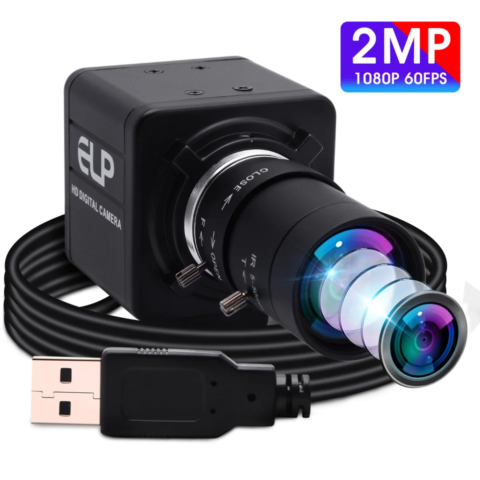 ELP vysokorýchlostný fotoaparát 260fps 120fps 60fps 1080p 720p Manuál Zoom Webcam OV4689 UVC Plug Play PC USB Fotoaparát pre pohybu Video