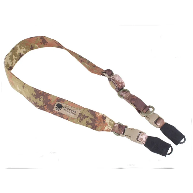 Emersongear LQE Jeden dvojbodový prany série lovecké airsoft popruhy s puškou s hákmi Tactical Gun Sling EM8490
