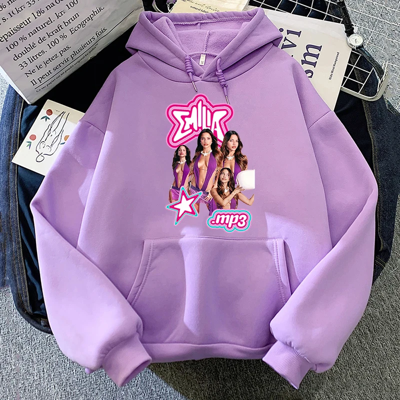 Emilia Mernes New Hoodies Album MP3 Tops Clothes Women Pullovers Harajuku estetická unisex streetwear fleece pullover mikina