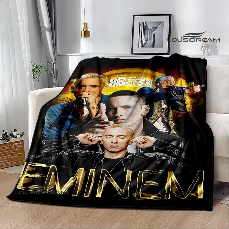 Eminem Hip -Hop Singer Printing Drave Werm DeCet Flanel Deka Picnic Deka prikrývky pre postele darček k narodeninám