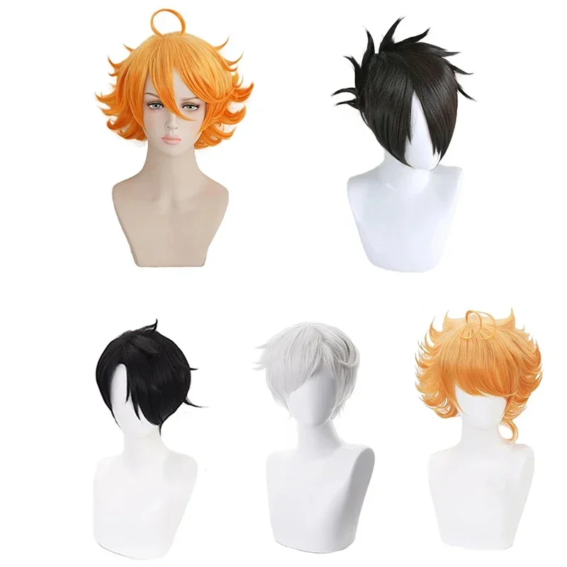 Emma Wig Short Golden Gradient Tmavdille parochňu anime sľúbené Neverland Norman Ray Cosplay parochňa