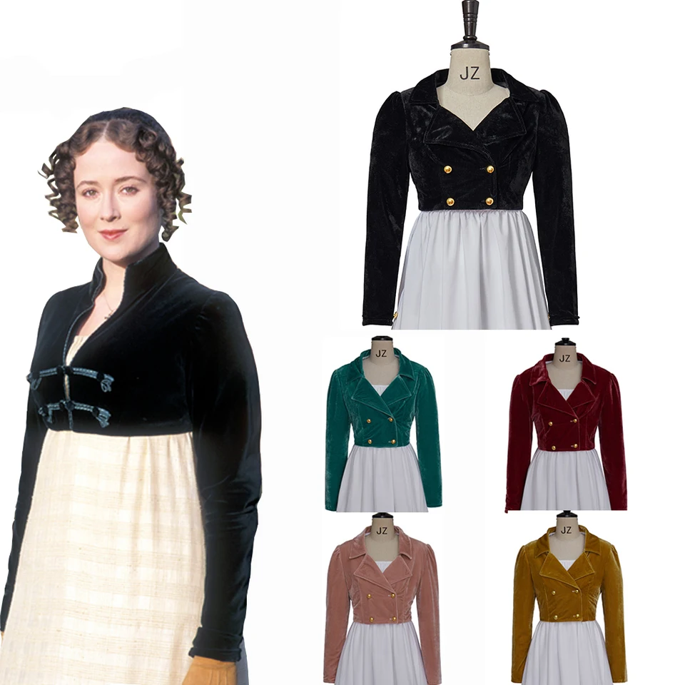 Empire Spencer orezaná bunda Jane Austen Clothing Women Regency Coat 1800s Elizabeth Bennet Cosplay kostým Redingote Coat