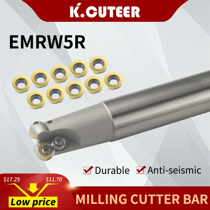 EMRW5R Celá škála okrúhleho nosa mletia Cutter C24-C32 Super šokom rezistentný držiak nástrojov Boring Bar Držiak pre RPMT Cutting Tool