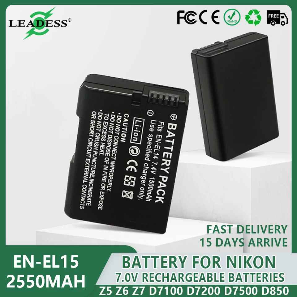 EN-EL14A EN-EL14 EL14 CAMERATA BATTERSKA PRE NIKON D3100 D3200 D3300 D3400 D3500 D5600 D5100 D5200 P7000 P7100 P7800 P7700 1500 mAh