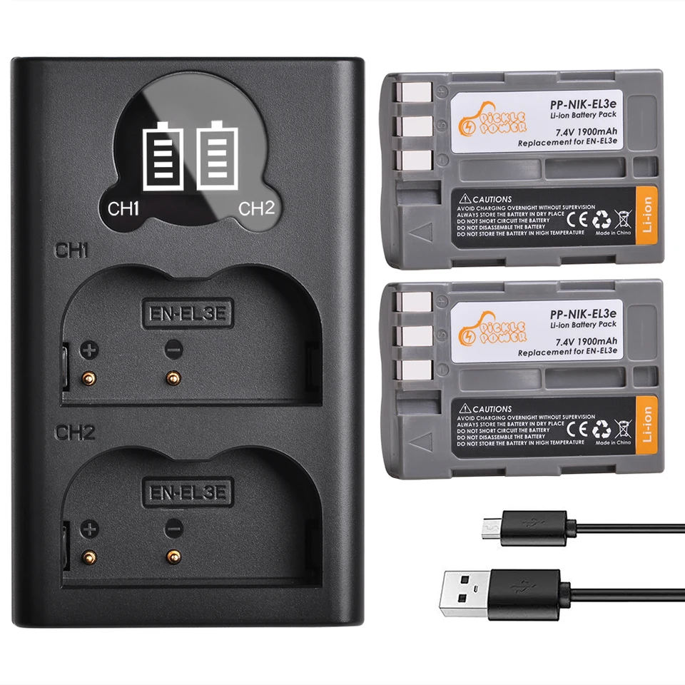 EN-EL3E EN-EL3 EL3E Batéria LED USB Duálna nabíjačka s portom typu C pre Nikon D300S D300 D100 D200 D700 D70S D80 D90 D50 L50