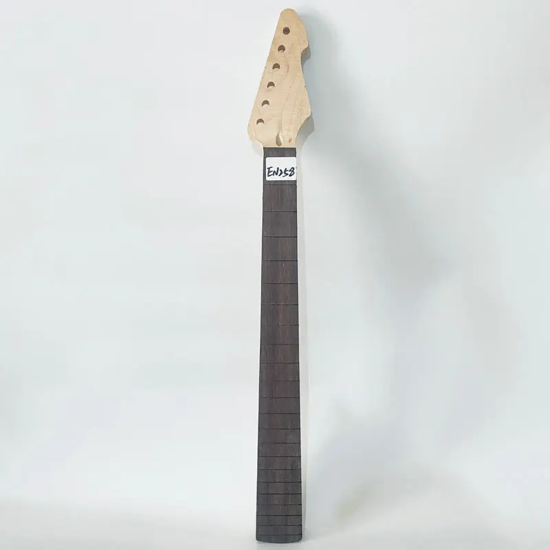 EN258 Nedokončená 6 struná elektrická gitarová javor+ružové drevo 22 pražcov s poškodením dreva pre domácich majstrov bez pražcov Žiadne farby
