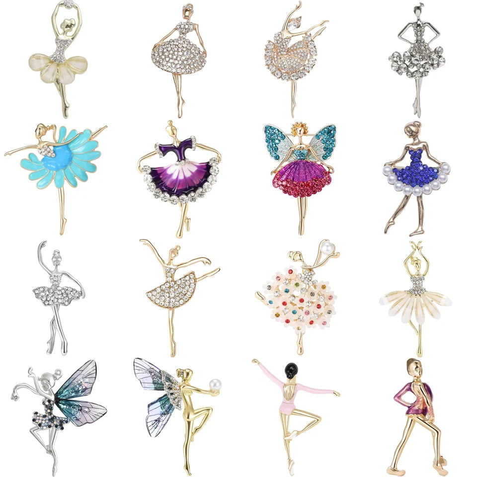 ENAMEL BALLERINA BOOCHES PRE ŽENY PEARL ELF PINS KOMPORE Dievčatá Banquet Party batoh darčekové šperky doplnky