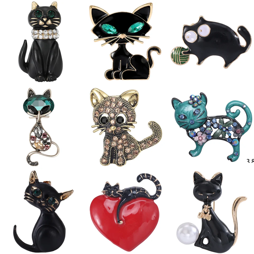 Enamel Cat Pin pre ženy unisex kamienok kamienok mačky brošňa mačiatko klopa Pins Banket Party batohové darčeky šperky doplnky