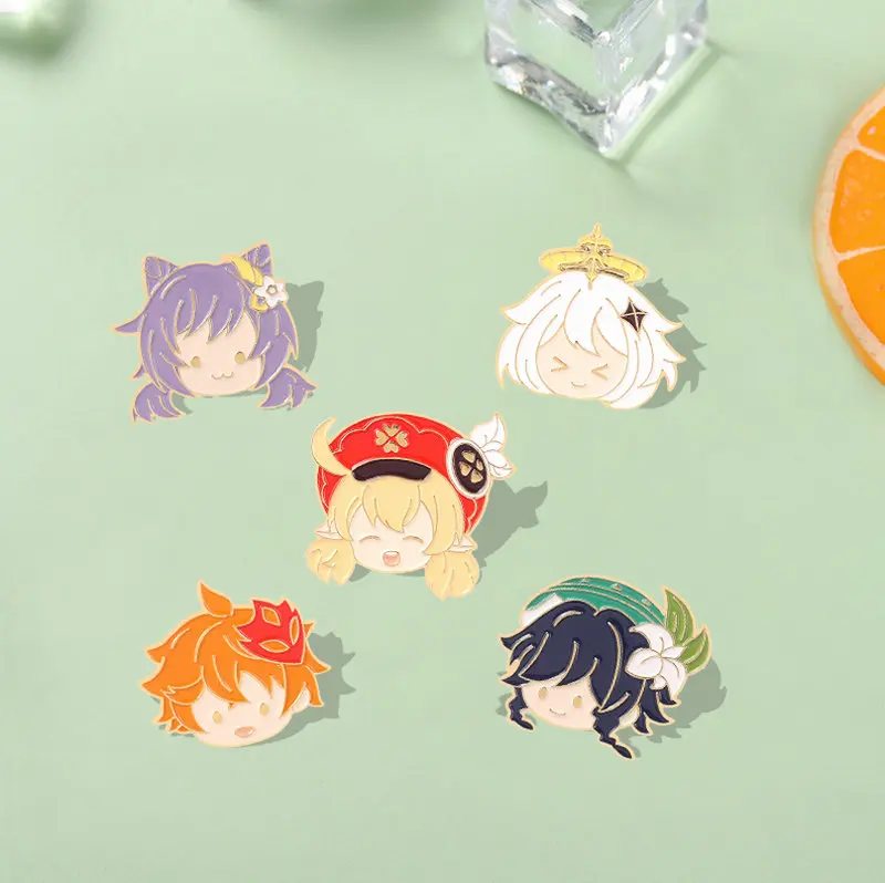 ENAMEL PIN Custom Chibi Tartaglia klee paimon venti keqing brošová hra klopa odznak anime šperky darčekové fanúšikovia 5style genshin dopad