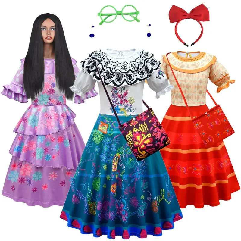 Encanto Mirabel Madrigal kostým Louise dlhá sukňa dievča princezná šaty karneval maskované deti dolores cosplay party šaty