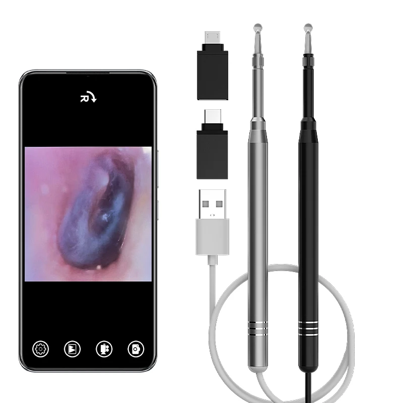 Endoskopová kamera pre čistenie uší typu C 3,9 mm 5,5 mm Otoskop 3in1 Micro USB Visual Earpick Ear Spoon Earos Cleaner Android Phone PC