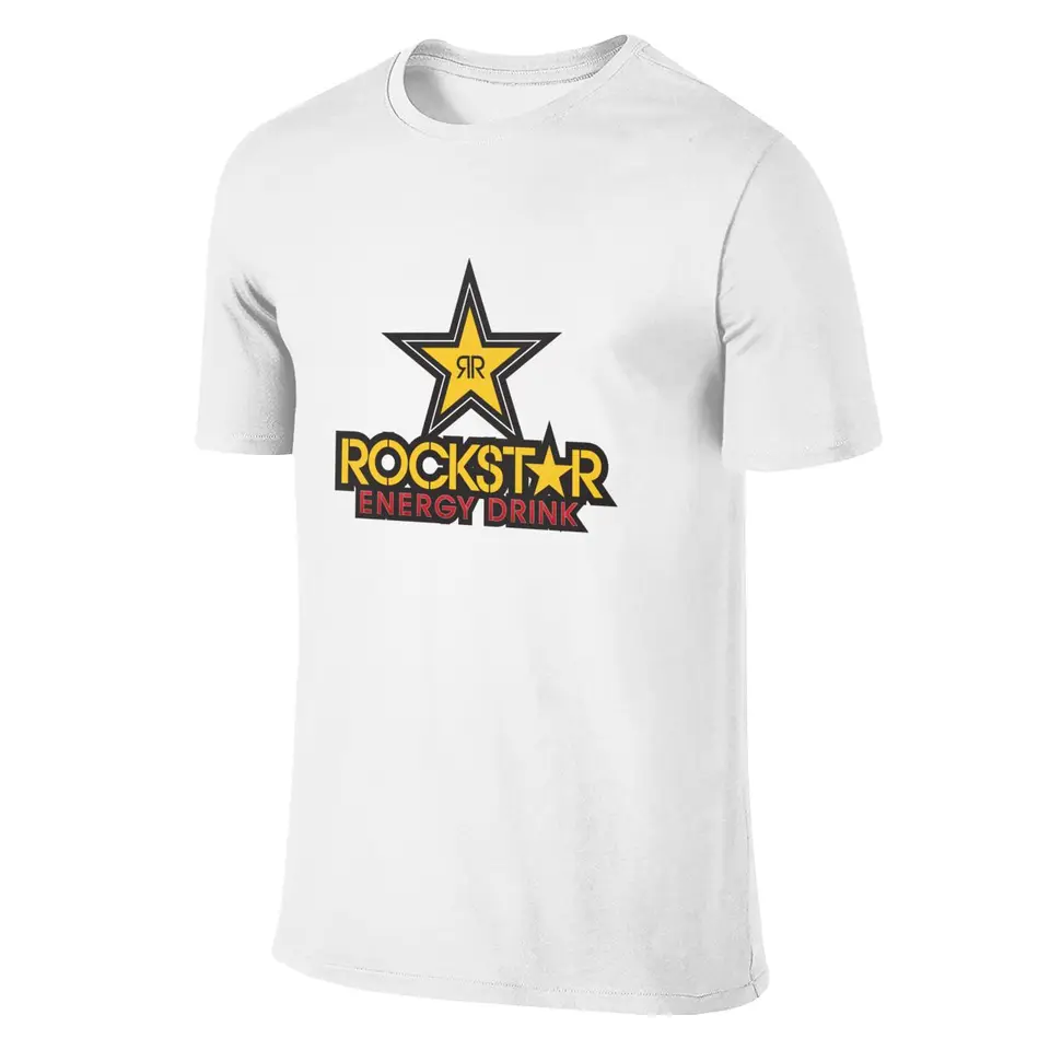 Energetický nápoj Rock Star Merchandise Tričko letné tričko Tričko z bavlny s krátkymi rukávmi Tops Tops Trhirt Trhirt Clothing